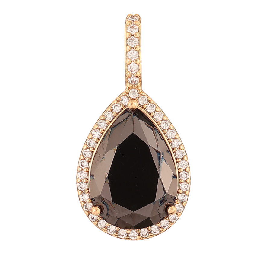 Кулон Xuping Позолота 18K «Чорний фіаніт в обрамленні цирконію» для ланцюжка до 4мм фото №1
