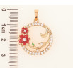 Кулон Xuping Позолота 18K «Колечко з квіточками, червона емаль і цирконій» для ланцюжка до 6мм фото №2