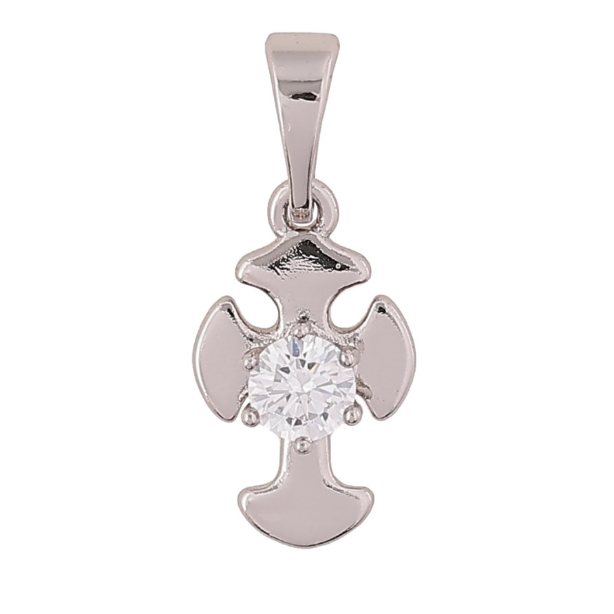 Кулон Xuping Родий Крест с цирконием для цепочки до 5мм фото №1 Кулон Xuping Родий Крест с цирконием для цепочки до 5мм фото №1