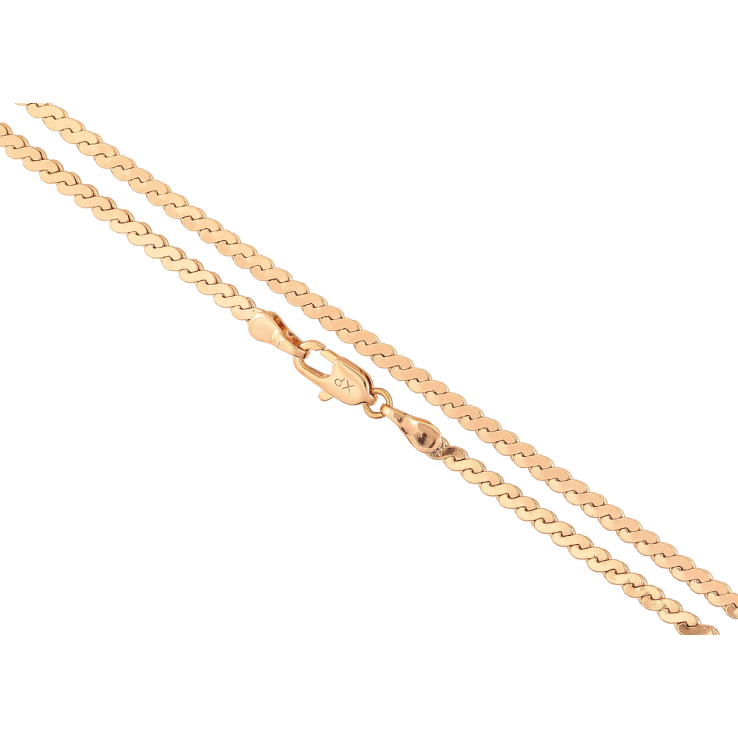 Ланцюжок Xuping Позолота 18K «Плетіння Серпантин» довжина 50см х 2.5мм фото №4