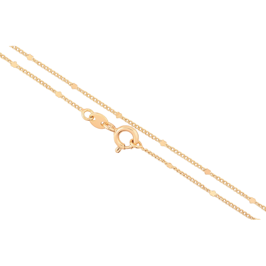 Цепочка Xuping Позолота 18K Плетение Панцирное с цветочками длинна 45см х 1мм фото №1