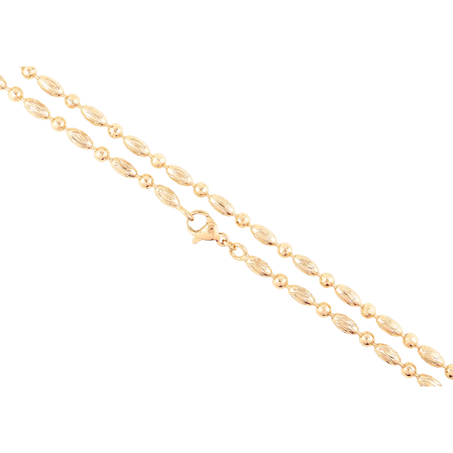 Ланцюжок Xuping Позолота 18K «Плетіння Перлина» довжина 50см х 3мм фото №1 Ланцюжок Xuping Позолота 18K «Плетіння Перлина» довжина 50см х 3мм фото №1