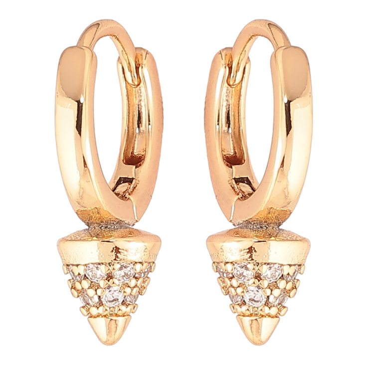 Серьги Xuping Позолота 18K колечки Конусы с цирконием фото №19