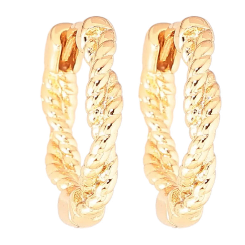 Серьги Xuping Позолота 18K колечки Узор веревка фото №1