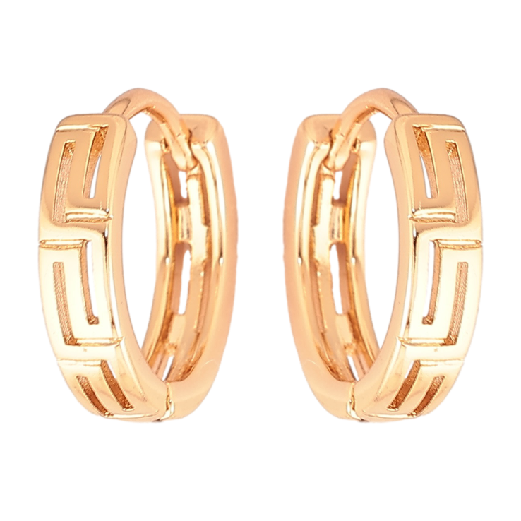 Сережки Xuping Позолота 18K колечка «Грецький візерунок» фото №9