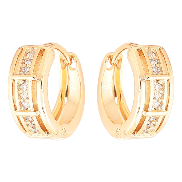 Сережки Xuping Позолота 18K колечка «Візерунок з доріжкою цирконію» фото №15 Сережки Xuping Позолота 18K колечка «Візерунок з доріжкою цирконію» фото №15