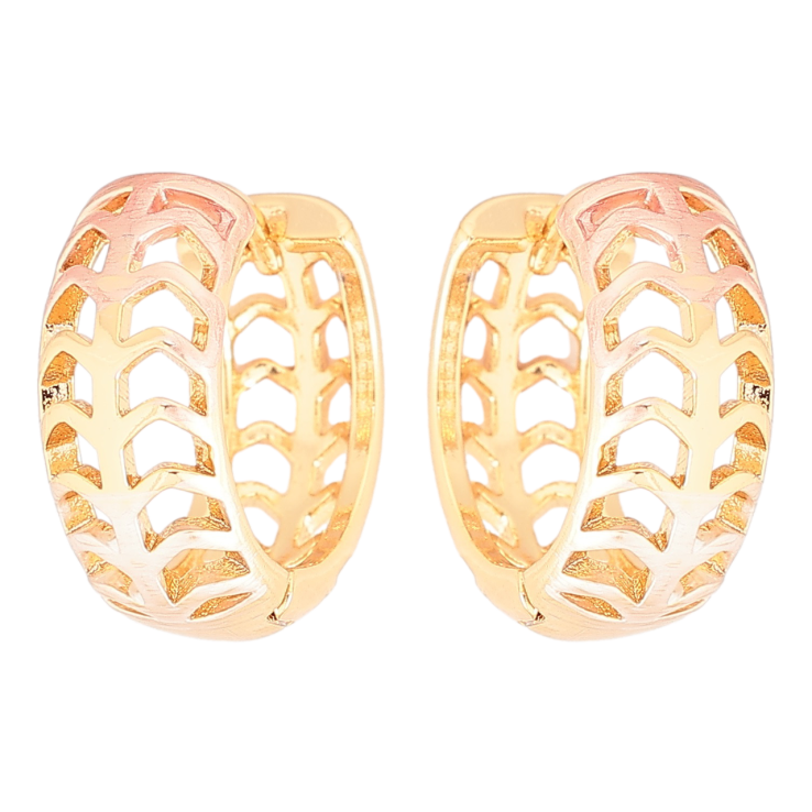 Серьги Xuping Позолота 18K колечки Резной узор с покраской эмалью фото №7