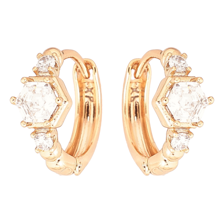 Серьги Xuping Позолота 18K колечки Блеск кристаллов фото №1 Серьги Xuping Позолота 18K колечки Блеск кристаллов фото №1