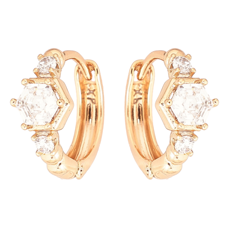 Серьги Xuping Позолота 18K колечки Блеск кристаллов фото №1