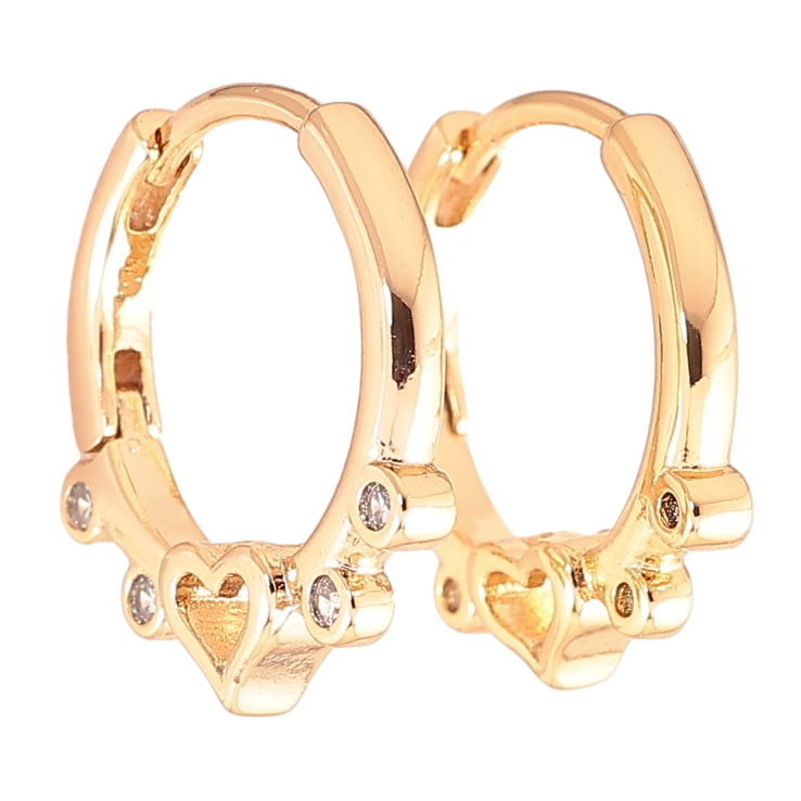 Серьги Xuping Позолота 18K колечки Боковой узор сердечки с цирконием фото №10 Серьги Xuping Позолота 18K колечки Боковой узор сердечки с цирконием фото №10