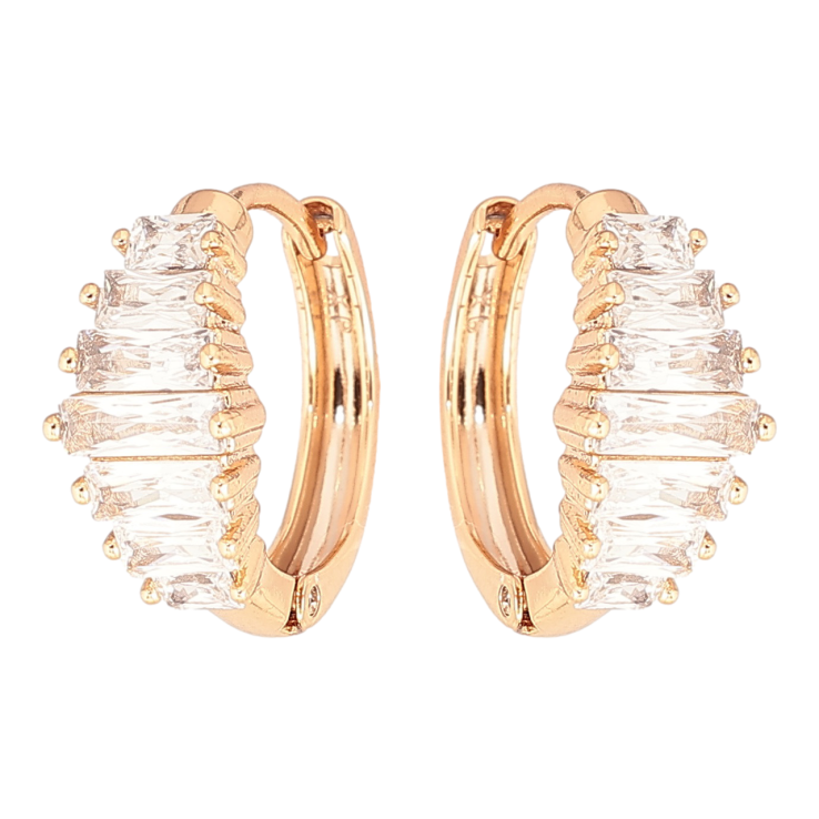 Серьги Xuping Позолота 18K колечки Кристальный блеск фото №17