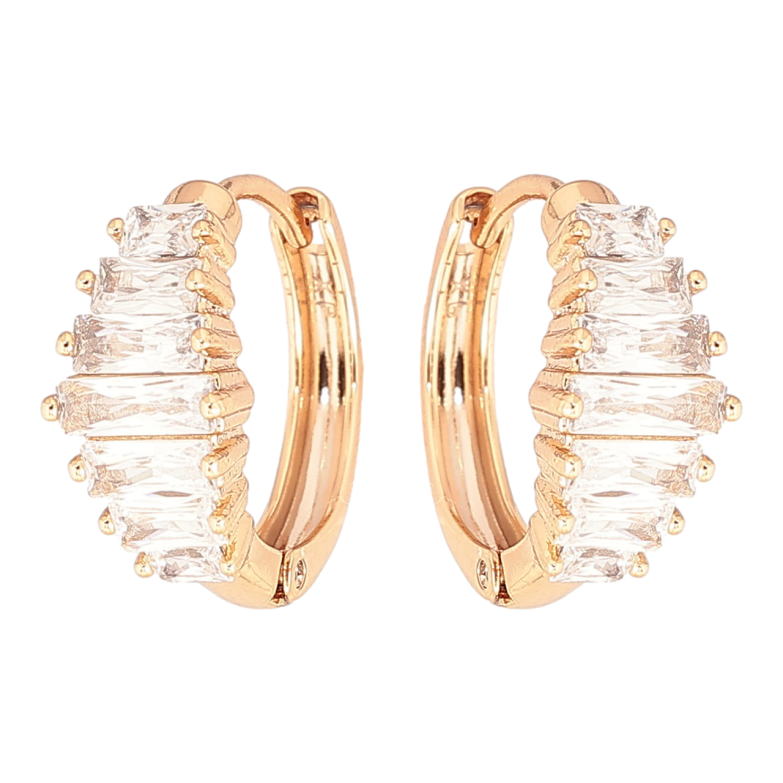 Серьги Xuping Позолота 18K колечки Кристальный блеск фото №1 Серьги Xuping Позолота 18K колечки Кристальный блеск фото №1