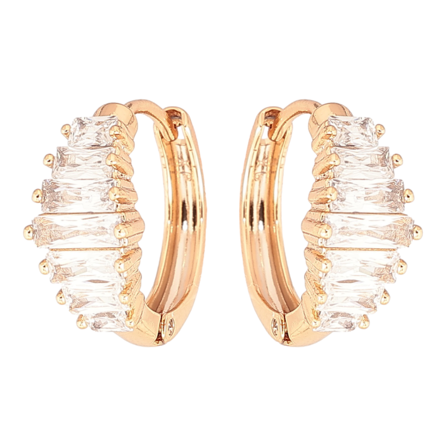 Серьги Xuping Позолота 18K колечки Кристальный блеск фото №1 Серьги Xuping Позолота 18K колечки Кристальный блеск фото №1