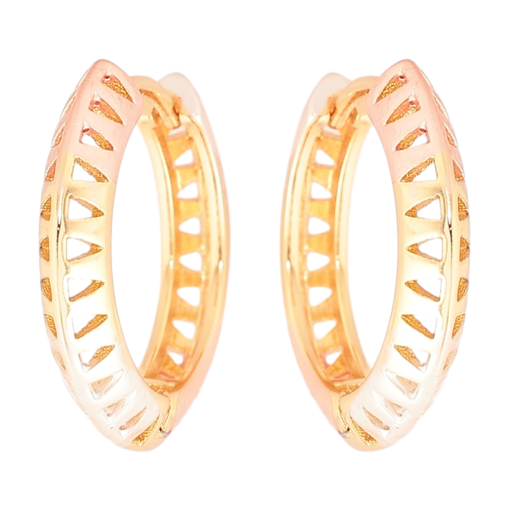 Серьги Xuping Позолота 18K колечки Резной узор с покраской эмалью фото №6