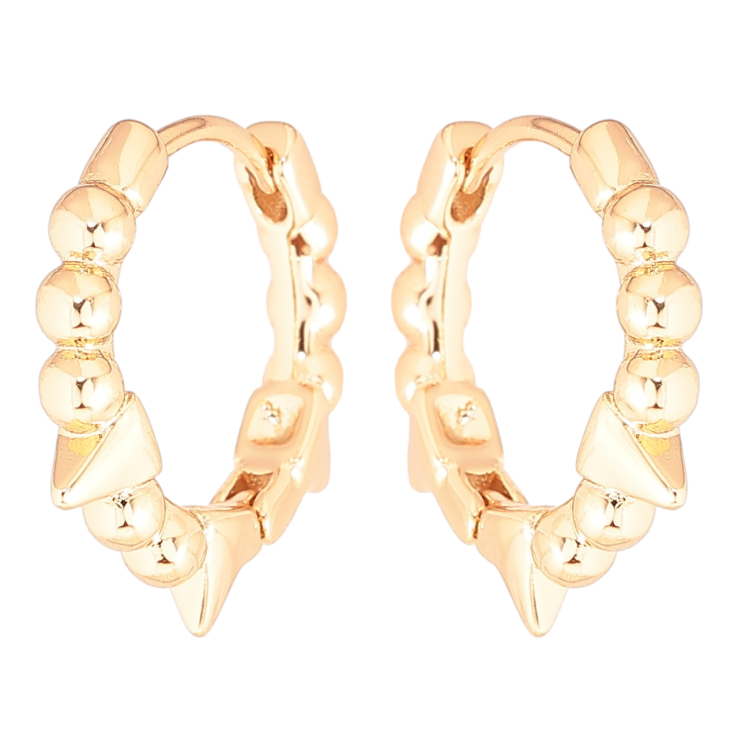 Сережки Xuping Позолота 18K колечка «Візерунок кульки з шипами» фото №4 Сережки Xuping Позолота 18K колечка «Візерунок кульки з шипами» фото №4