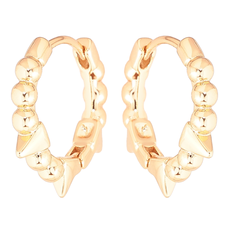 Сережки Xuping Позолота 18K колечка «Візерунок кульки з шипами» фото №1 Сережки Xuping Позолота 18K колечка «Візерунок кульки з шипами» фото №1