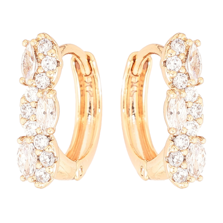 Серьги Xuping Позолота 18K колечки Узор с инкрустацией цирконием фото №1