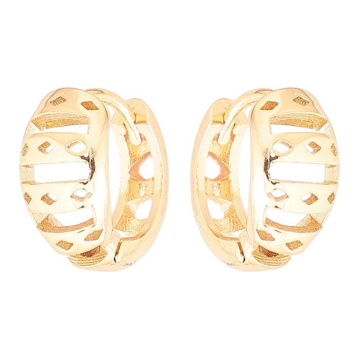 Серьги Xuping Позолота 18K колечки Резной узор фото №10