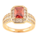 Кольцо Xuping Позолота 18K Красный фианит в обрамлении циркония фото №1