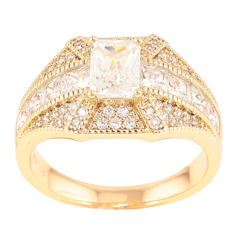 Каблучка Xuping Позолота 18K «Інкрустація цирконієм» фото №1 Каблучка Xuping Позолота 18K «Інкрустація цирконієм» фото №1