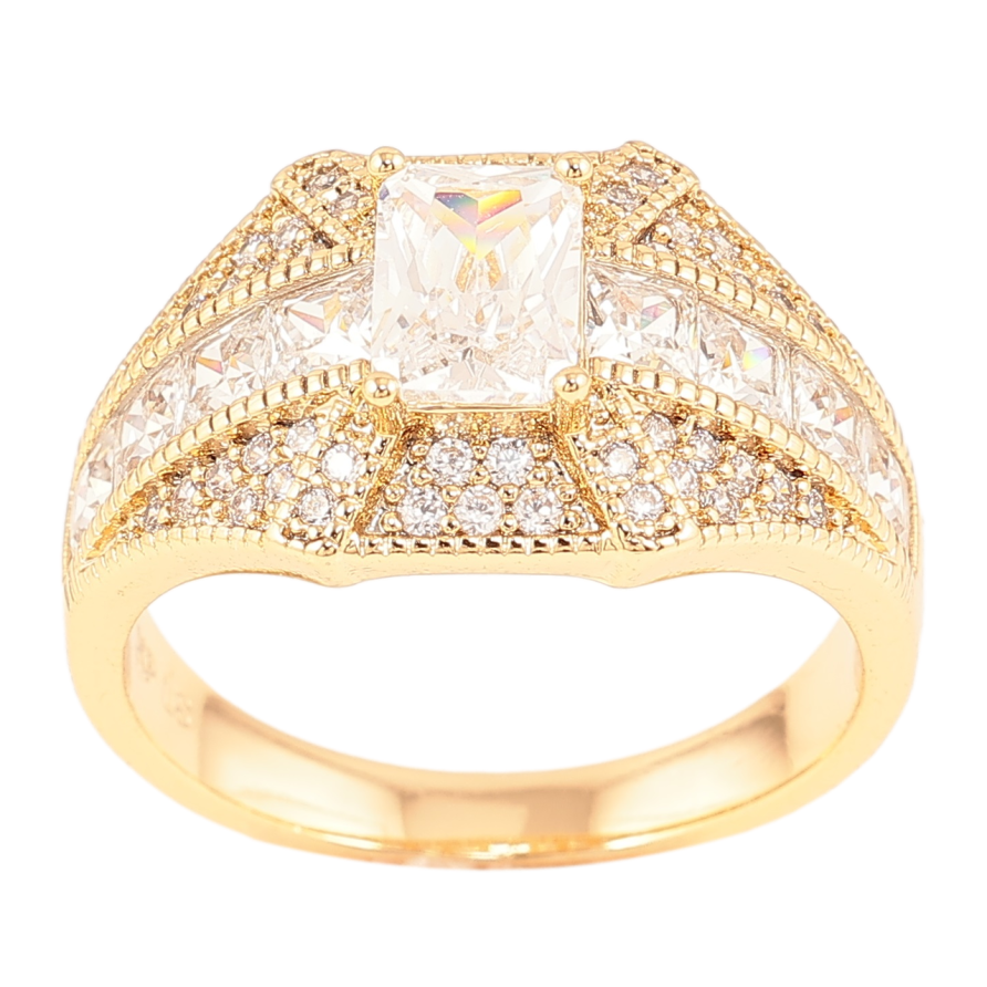 Каблучка Xuping Позолота 18K «Інкрустація цирконієм» фото №1 Каблучка Xuping Позолота 18K «Інкрустація цирконієм» фото №1