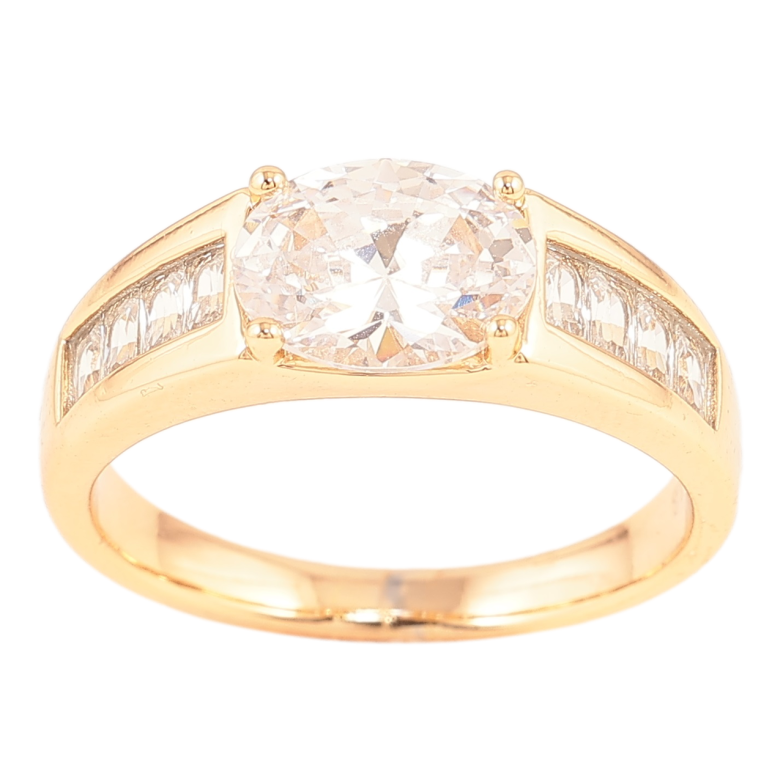 Кольцо Xuping Позолота 18K Дорожки циркония с фианитом фото №5