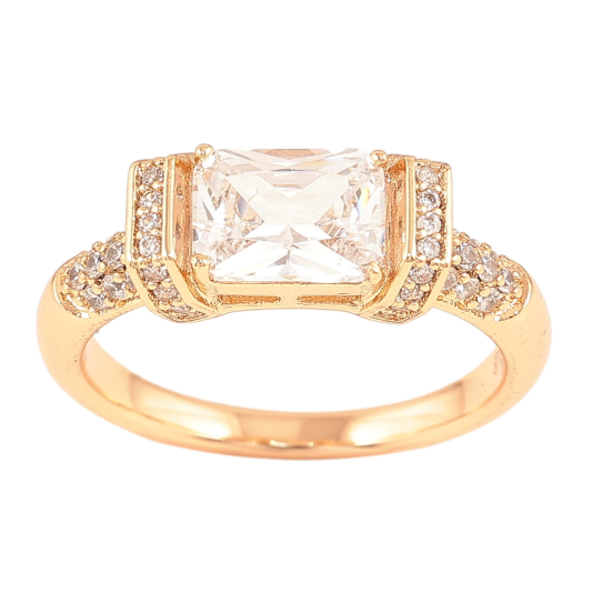 Кольцо Xuping Позолота 18K Инкрустация цирконием и фианит фото №1