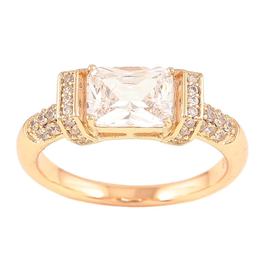 Каблучка Xuping Позолота 18K «Інкрустація цирконієм і фіаніт» фото №1 Каблучка Xuping Позолота 18K «Інкрустація цирконієм і фіаніт» фото №1