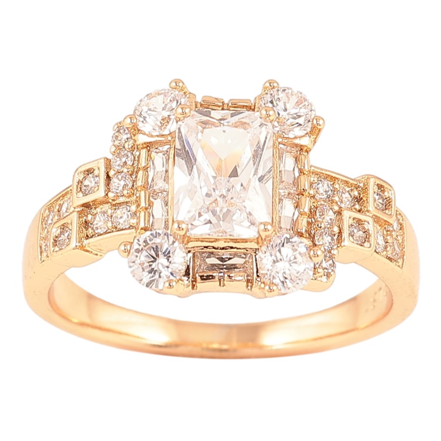 Каблучка Xuping Позолота 18K «Інкрустація цирконієм» фото №1 Каблучка Xuping Позолота 18K «Інкрустація цирконієм» фото №1