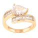 Каблучка Xuping Позолота 18K «Кришталева крапля на доріжці цирконію» фото №1 Каблучка Xuping Позолота 18K «Кришталева крапля на доріжці цирконію» фото №1
