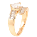 Каблучка Xuping Позолота 18K «Кришталева крапля на доріжці цирконію» фото №2 Каблучка Xuping Позолота 18K «Кришталева крапля на доріжці цирконію» фото №2