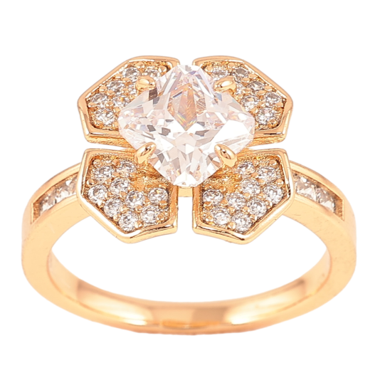 Кольцо Xuping Позолота 18K Кристальный цветок фото №1 Кольцо Xuping Позолота 18K Кристальный цветок фото №1
