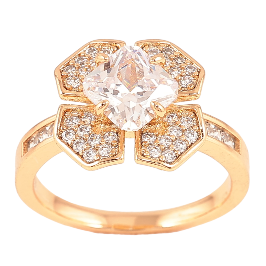 Кольцо Xuping Позолота 18K Кристальный цветок фото №1 Кольцо Xuping Позолота 18K Кристальный цветок фото №1