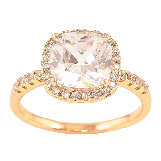 Кольцо Xuping Позолота 18K Фианит в обрамлении циркония фото №1