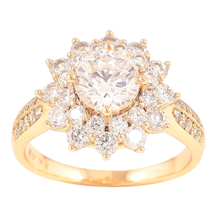 Каблучка Xuping Позолота 18K «Кришталева квітка» фото №11