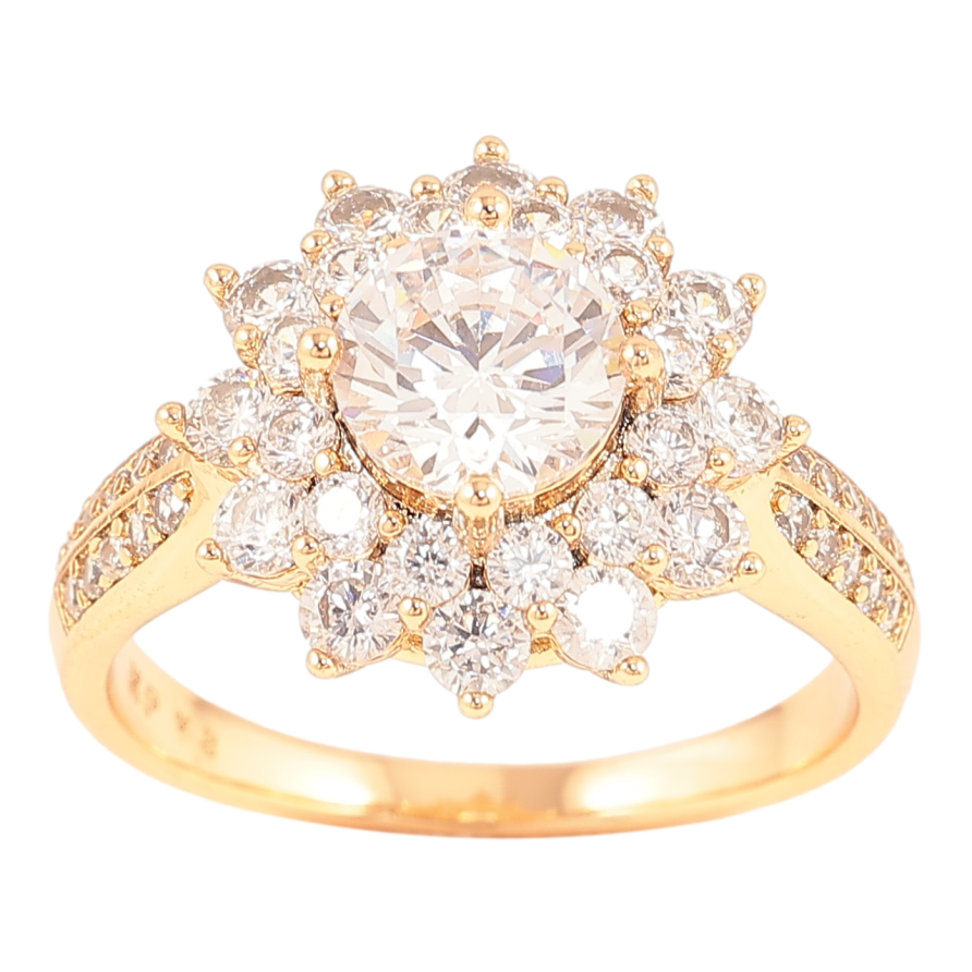 Кольцо Xuping Позолота 18K Кристальный цветок фото №1 Кольцо Xuping Позолота 18K Кристальный цветок фото №1