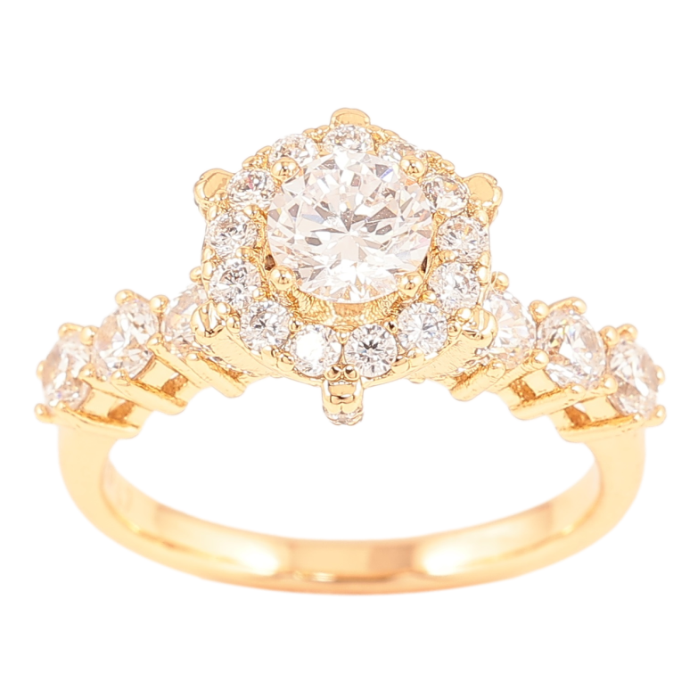 Каблучка Xuping Позолота 18K «Кришталевий блиск» фото №1