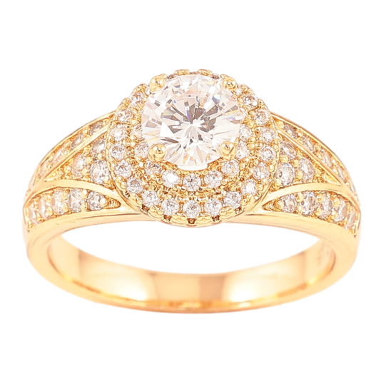 Кольцо Xuping Позолота 18K Инкрустация цирконием фото №1