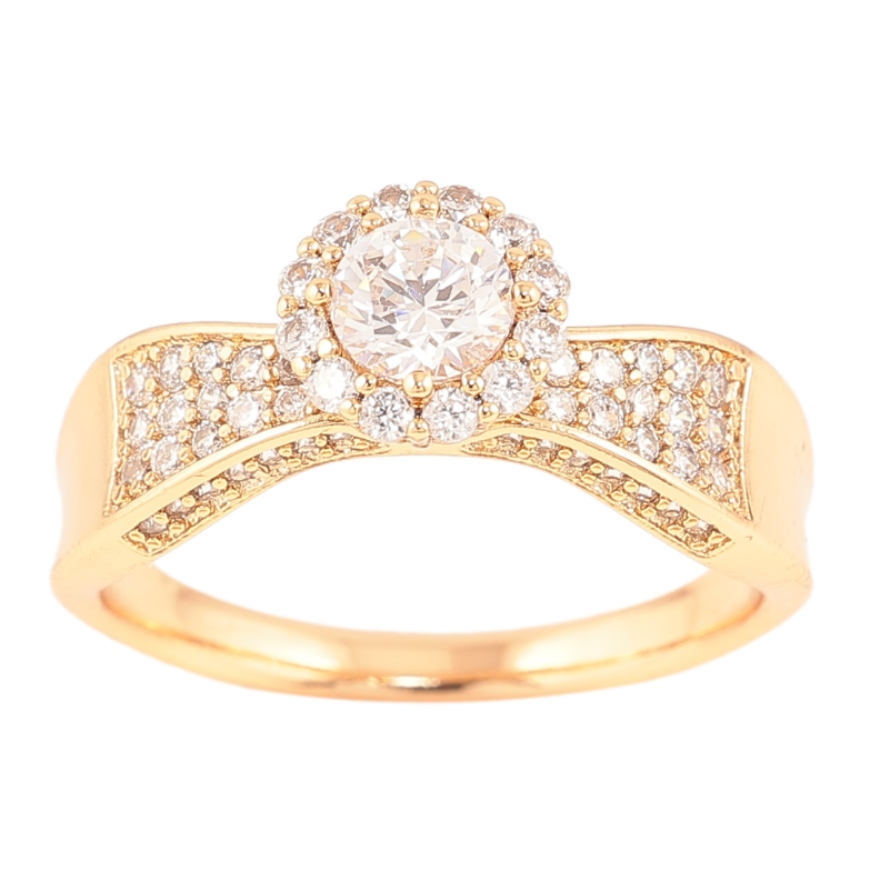 Каблучка Xuping Позолота 18K «Інкрустація цирконієм» фото №1 Каблучка Xuping Позолота 18K «Інкрустація цирконієм» фото №1