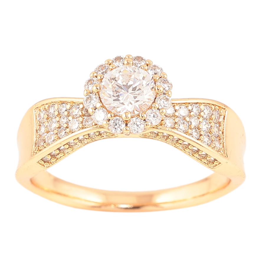 Каблучка Xuping Позолота 18K «Інкрустація цирконієм» фото №1 Каблучка Xuping Позолота 18K «Інкрустація цирконієм» фото №1