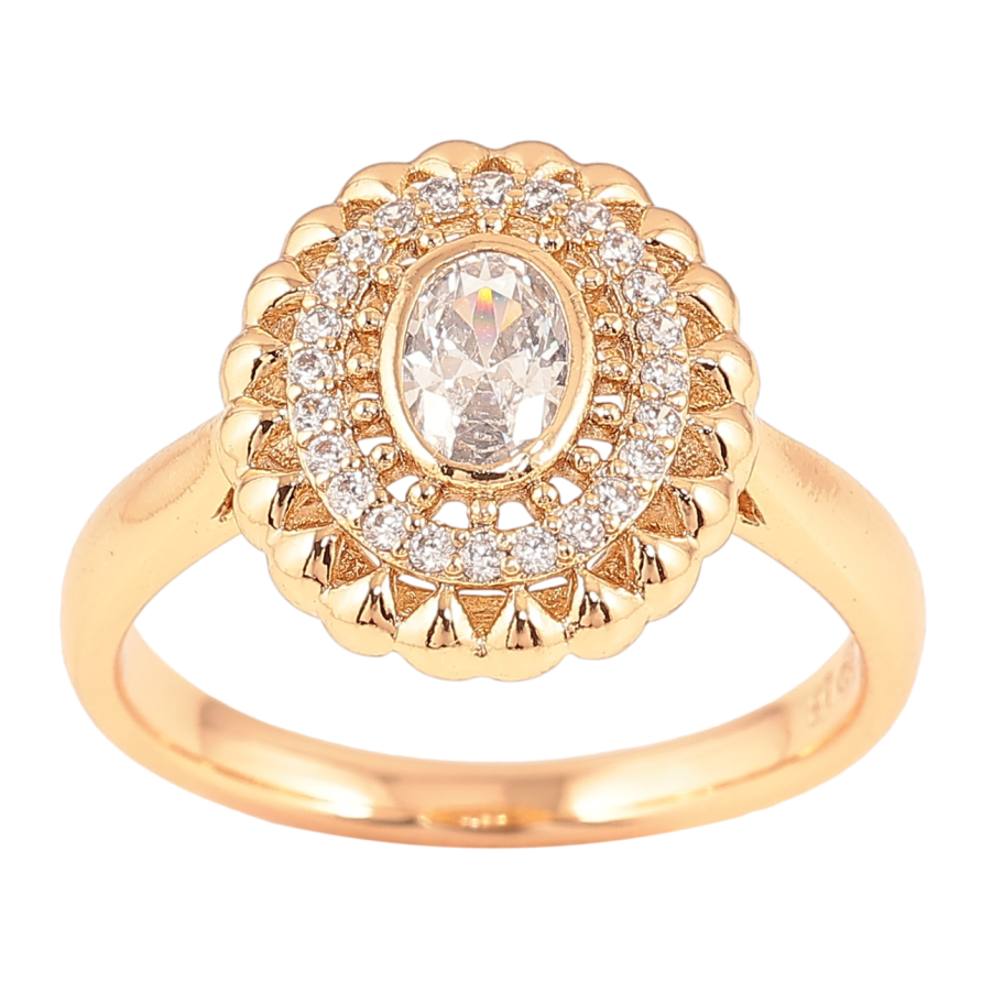 Каблучка Xuping Позолота 18K «Візерунок з цирконієм» фото №1 Каблучка Xuping Позолота 18K «Візерунок з цирконієм» фото №1