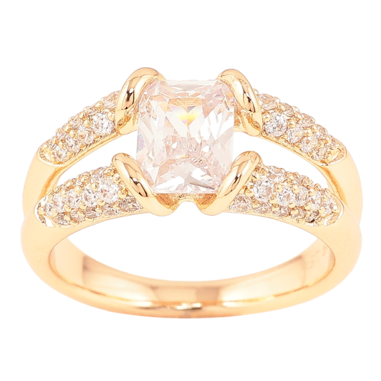 Кольцо Xuping Позолота 18K Узор с инкрустацией цирконием и фианитом фото №1 Кольцо Xuping Позолота 18K Узор с инкрустацией цирконием и фианитом фото №1