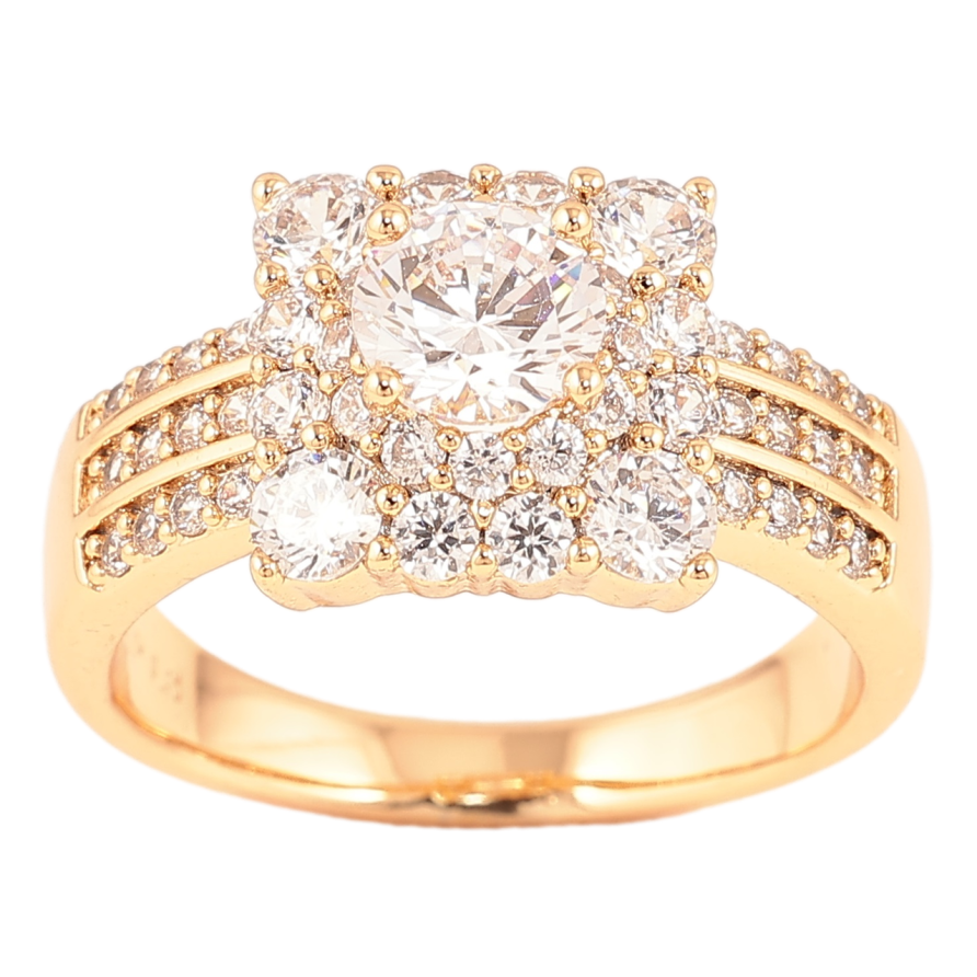 Каблучка Xuping Позолота 18K «Інкрустація цирконієм» фото №1 Каблучка Xuping Позолота 18K «Інкрустація цирконієм» фото №1