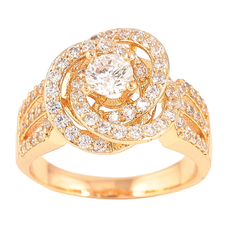 Кольцо Xuping Позолота 18K Цветок с инкрустацией цирконием фото №1 Кольцо Xuping Позолота 18K Цветок с инкрустацией цирконием фото №1