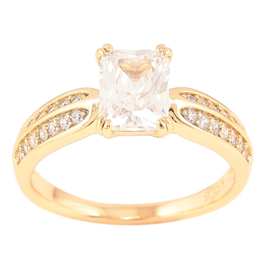 Кольцо Xuping Позолота 18K Узор с цирконием и фианитом фото №1 Кольцо Xuping Позолота 18K Узор с цирконием и фианитом фото №1