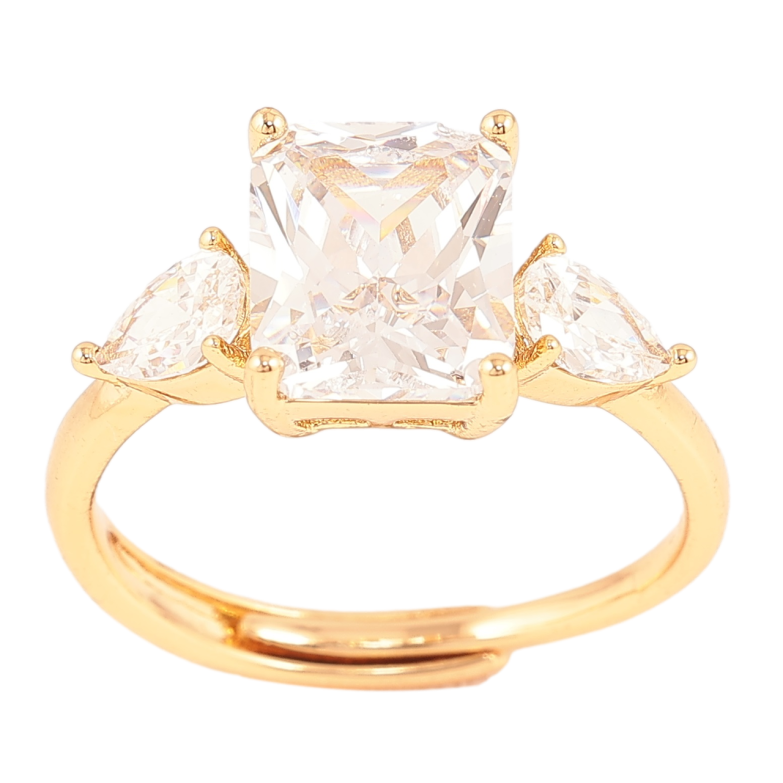 Каблучка Xuping Позолота 18K «Три кристалла» фото №1 Каблучка Xuping Позолота 18K «Три кристалла» фото №1