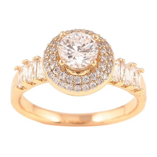 Кольцо Xuping Позолота 18K Инкрустация цирконием фото №1