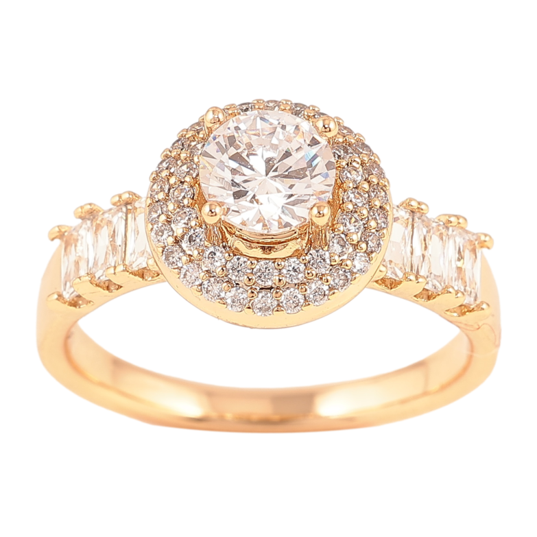 Кольцо Xuping Позолота 18K Инкрустация цирконием фото №1