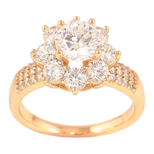 Кольцо Xuping Позолота 18K Кристальный цветок фото №1 Кольцо Xuping Позолота 18K Кристальный цветок фото №1