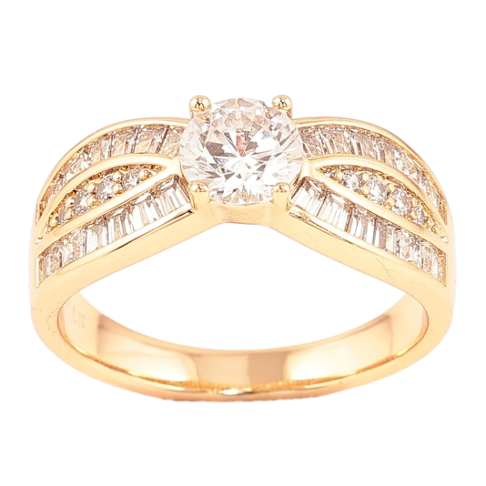 Кольцо Xuping Позолота 18K Инкрустация цирконием фото №1